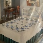 Bucilla 49725 King queen 98x103  blue Calico Rose    Appliqu   Quilt Kit New Rare