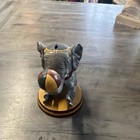 Vintage Cast Iron Elephant Bank With Circus Ball  5 1 2    Tall  Marked Tht 2000 