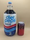 Rare Vtg 80s Unopened 2-liter Diet Pepsi Heavy Glass Bottle  Peelable Foam Label