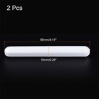 2pcs Magnetic Stir Bar Rod 80mm 3 15  x10mm Cylinder Shape Ptfe Coating White
