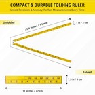 Folding Meter yard Stick 526 Reversible Centimeters inches feet Plastic 