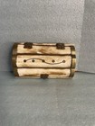 Vintage Camel Bone And Brass Trinket jewelery Box 5   long X 1    Tall  Lined