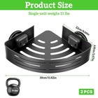 2 Pack Corner Shower Caddy Suction Cup  Shower Shelves With Hooks Rust-proof    