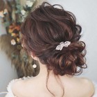 Crystal Wedding Hair Clip Barrette Gold Flower Rhinestone Hair Barrette Clip    