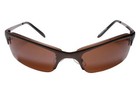 True Vintage Mod Style Brown Wrap Semi Rimless Narrow Rectangular Sunglasses