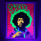 Jimi Hendrix Vintage Blacklight Poster The Experienced Cropped 22x27 75 Framed