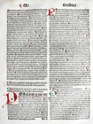 De Fortibus  d  - Original Incunable Leaf Thomas Aquinas Venice - 1490