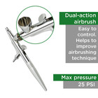 Dual-action Airbrush Kit W  Portable Quiet Compressor hose gun For Multipurpose