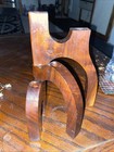 Danish Mid Century Modern Folding Wood Candle Holders 1960s Vintage 8 1 2 Inches