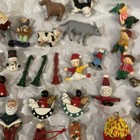 Assortment Of Vintage Wooden And Resin Christmas Figurines   Ornaments Lot Of 30
