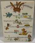 Vtg Hallmark Anniversary Card Tri-fold To Mother   Dad Tons Of Glittery Animals
