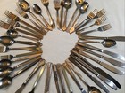 Vtg Flatware Mixed Lot 24  8 Sets  Ornate Fancy Patterns Silverware Art Floral