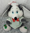 Applause Sugarplum Mouse Christmas Nightgown Hat Korea Plush Stuffed 1987 80s