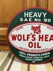 Wolf   s Head Oil Flange Sign Sold Here Doubled Sided Vintage Style Wall Decor