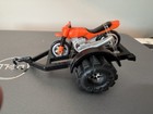 Schaper Stomper Orange Toy Motorcycle W  Black Two-wheel Trailer