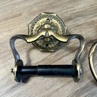 Vtg Amerock Carriage House Toilet Paper Holder Towel Ring Set English Brass