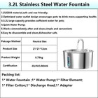 Cat Water Fountain Stainless Steel 108oz 3 2l Automatic Pet Dog Water Fountain