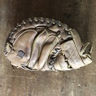 Vintage Catchers Glove Mitt Baseball Unknown Brand Laced Hinge Top Grain Cowhide