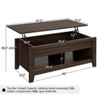 47 5  Lift Top Coffee Table With 2 Storage Compartments For Living Room Espresso
