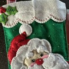 Bucilla Finished Christmas Stocking    santa   Wreath    Fully Lined