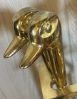 Brass Duck Head Fireplace 4 Tools   Stand Mallard Vintage 80s Read 