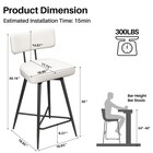 Swivel Bar Stools Set Of 3 26 Inch Leather Bar Chairs With Metal Footrest White