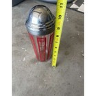 Vintage Glass Cocktail Shaker Red Recipe Print Chrome Top Mcm Barware 9 5 Inch
