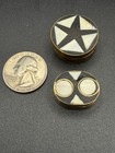 Vintage Pair Of Brass And Mother Of Pearl Snuff - Pill Box   s