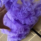 Girls Purple Tulle Tutu Skirt Elastic Waist Bow Ruffle Pull-on Size 6-8