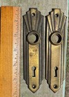 Old Ornate Art Deco Door Knob Escutcheons Free Shipping
