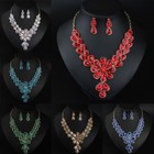 Luxury Crystal Necklace Earring Women Jewely Set Wedding Party Accessory Gifts