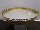 Vintage Metal Ormolu Vanity  Mirrored Tray 24k Gold-plated Filigree 8 5    W