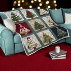Colorful Christmas Tree Patchwork Quilt Blanket Cozy Holiday Throw Gift Decor  