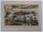 Antique Pictorial Engraving Print Map Style View Of Saint Malo  Brittany  France