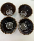 Set 4 Coventry Stoneware Brown Ribbed Cereal Soup Rice Bowls 3 5x5 5 Vintage