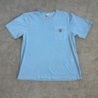 Lot Of 2 Carhartt Mens Xl Pocket T-shirts Light Blue Dark Green Workwear
