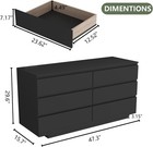 6 Drawer Dresser W  Power Outlet Floating White Dresser Chest Of Drawer W  Led