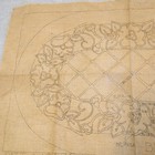 Hooked Rug Pattern Printed Burlap Floral Early American  Oval  26 X 40    