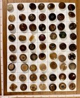 Lot Of 63 Old Brown Antique Vintage Carved Molded Vegetable Ivory Sewing Buttons