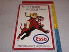 Vintage 1961  esso Cat Woman Riding Tiger  18  Porcelain Metal Gasoline Oil Sign