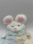 Vtg Fisher Price Puffalump Blue Bear Plush Doll Pastel White Rattle Nylon