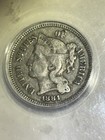 1881 Three Cent Nickel  nickel 3    Nice Date Nice Circulated Coin Anacs Vf35