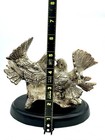 Vtg Cast Metal Birds Dove Pigeon Figures Birds Turtle Doves - Lacqured E p n s