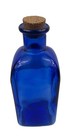 Vintage Cobalt Blue Glass Bottle With Cork Stopper Apothecary Style