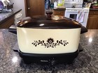 Vtg West Bend Multi Purpose Slow Cooker 6 Qt Crock Pot 84754 Almond Brown Glass