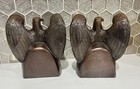 Vintage American Eagle 1776 Bookends Craftsman Heavy Brass Tone