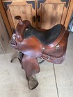 Brahma Tex Tan Leather Western Saddle  16 Inch Suede Seat  Sturdy Pleasure Trail