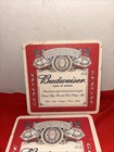 3 Vintage Genuine Budweiser  king Of Beers  4  Square Cardboard Coasters