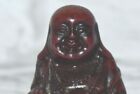 Vintage Chinese Laughing Buddha Red Mini Figurine Statue 
