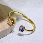 Purple Crystal Jewelry Set Water Drop Women Necklace Earrings Ring Bracelet